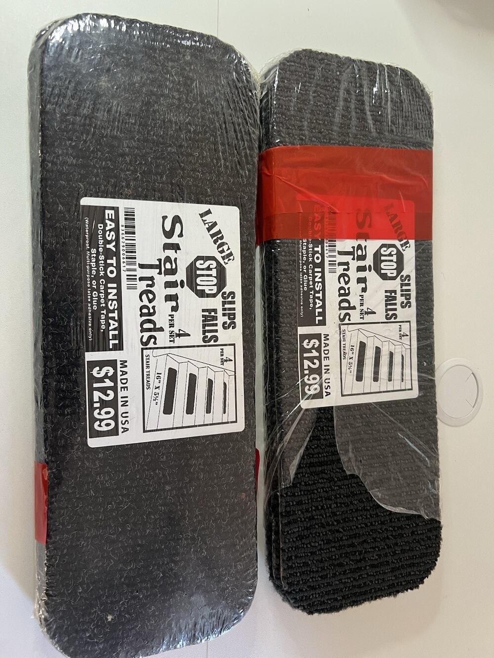 USA 8 Large Stair Treads 16”x 5.5” needs adhesive-double sided tape-NOT Included
